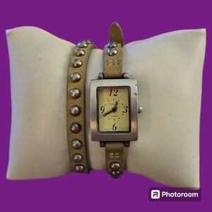3/$30 Vintage TokyoBay Leather Studded Wrap Watch